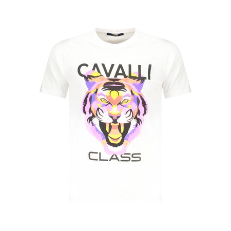 Cavalli Class White Cotton Men T-Shirt