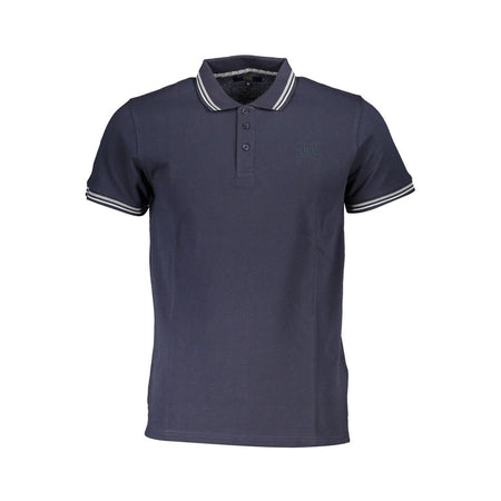 Cavalli Class Blue Cotton Men Polo Shirt
