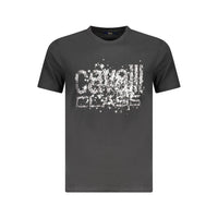 Cavalli Class Black Cotton Men T-Shirt
