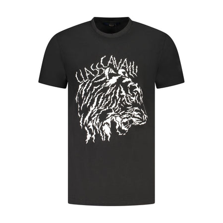 Cavalli Class Black Cotton Men T-Shirt