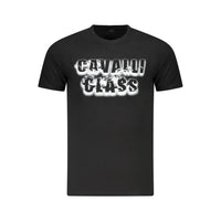 Cavalli Class Black Cotton Men T-Shirt