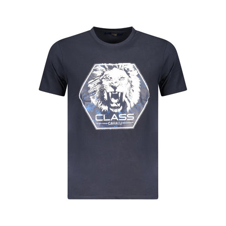 Cavalli Class Blue Cotton Men T-Shirt