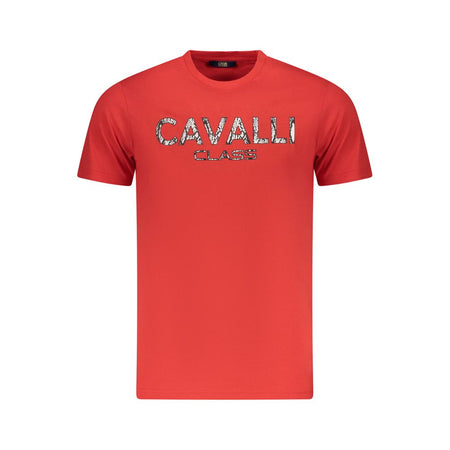 Cavalli Class Red Cotton Men T-Shirt