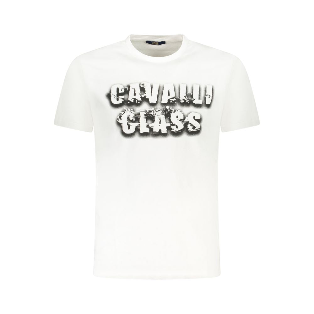 Cavalli Class White Cotton Men T-Shirt