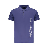 Cavalli Class Blue Cotton Men Polo Shirt