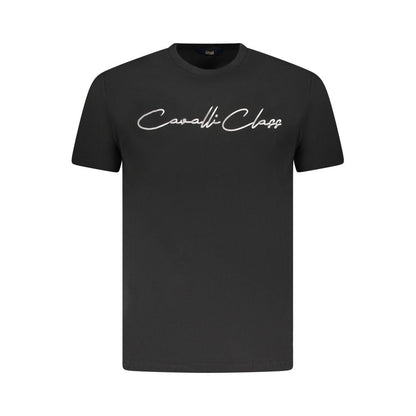 Cavalli Class Black Cotton Men T-Shirt