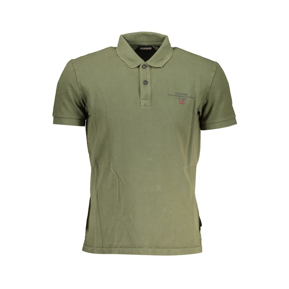 Napapijri Green Cotton Men Polo Shirt