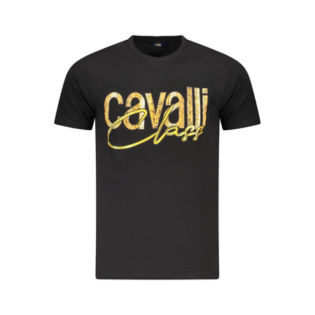 Cavalli Class Black Cotton Men T-Shirt