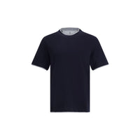 Brunello Cucinelli Blue Cotton T-Shirt