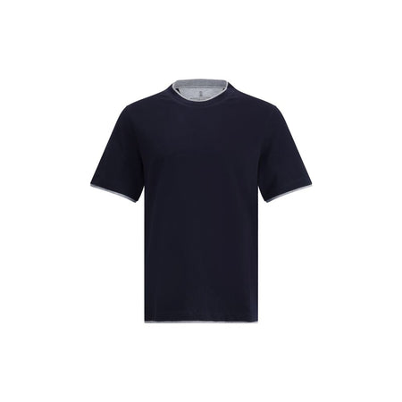 Brunello Cucinelli Blue Cotton T-Shirt