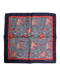 Dolce & Gabbana Multicolor Seashells Square Men Foulard Scarf