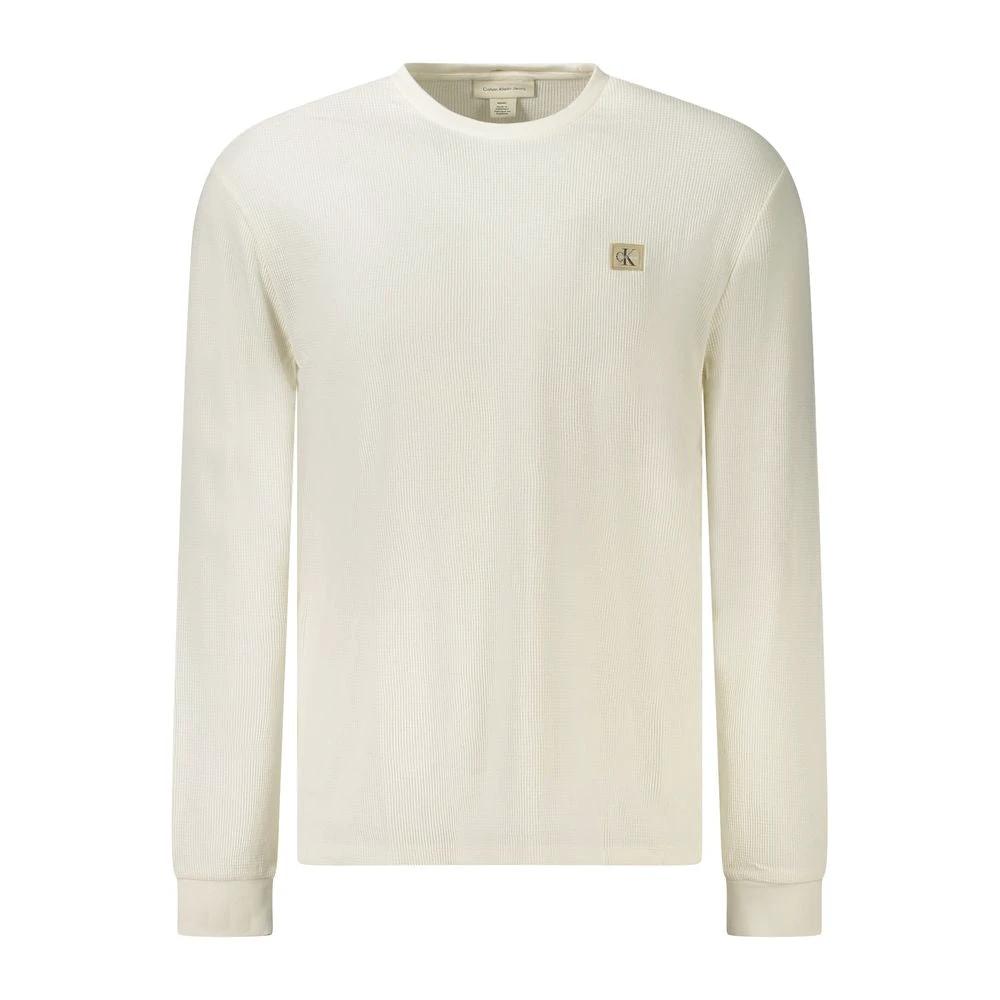 Calvin Klein White Cotton Men's Long-Sleeve T-Shirt by Calvin Klein