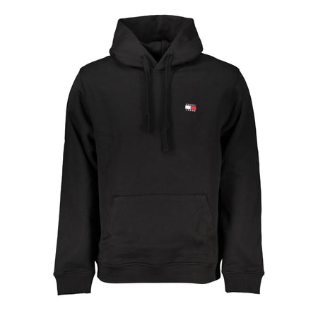 Tommy Hilfiger Black Cotton Men Sweater with Hood
