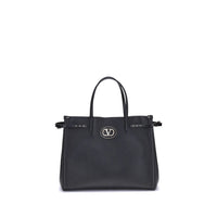 Valentino Garavani Black Calf Leather Bos Taurus Shoulder Bag
