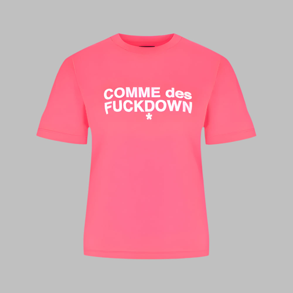 Comme Des Fuckdown Pink Cotton Tops & T-Shirt