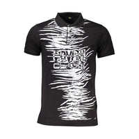 Cavalli Class Black Cotton Polo Shirt