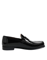 Dolce & Gabbana Black Leather Slip On Loafers Dress Shoes