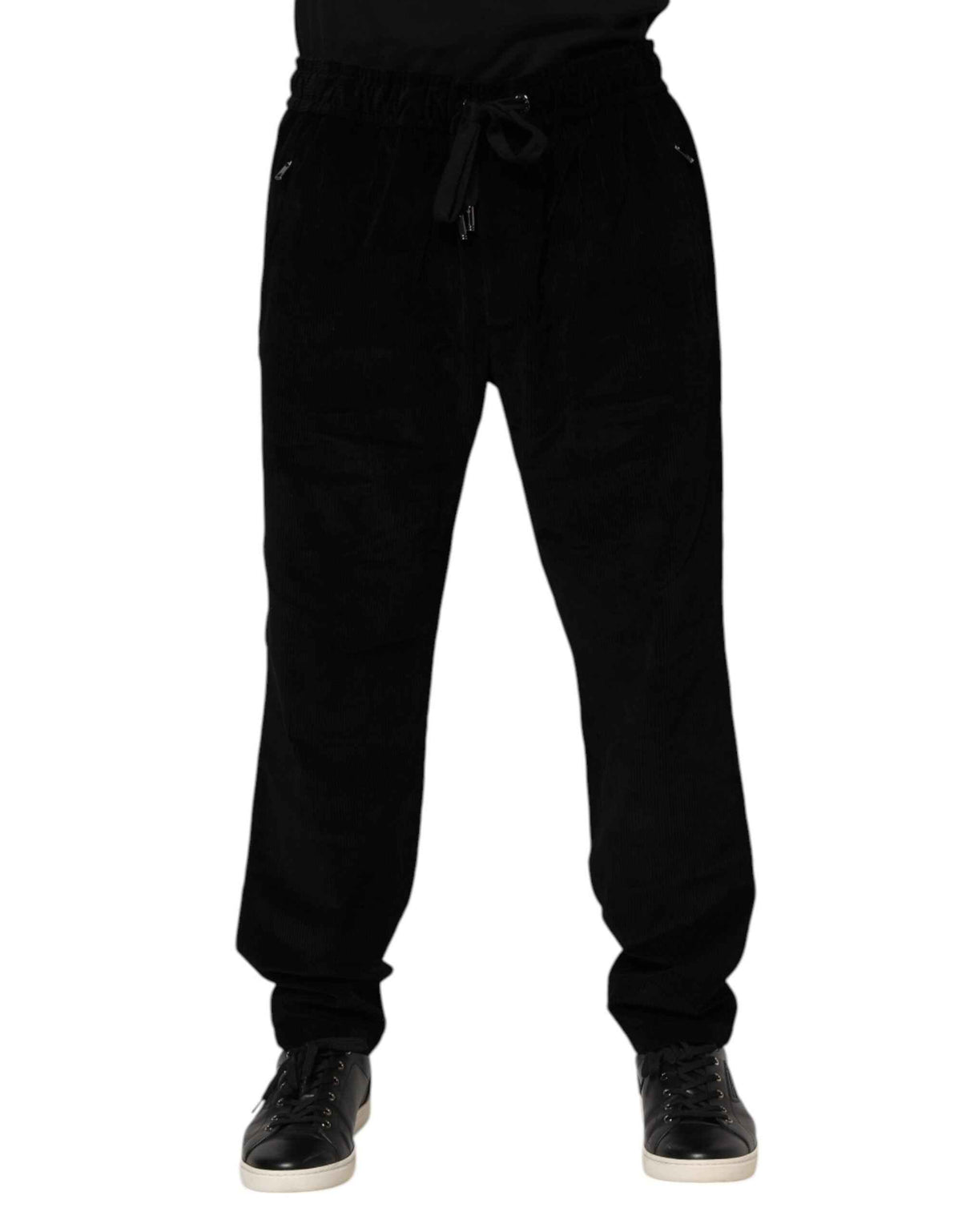 Dolce & Gabbana Black Cotton Men Jogger Sweatpants Pants