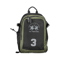 La Martina Black Polyester Backpack