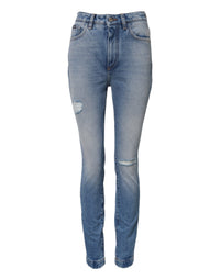 Dolce & Gabbana Blue Washed Skinny High Waist Denim Jeans