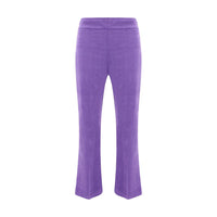 Avenue Montaigne Purple Cotton Casual Pants