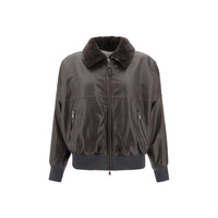 Brunello Cucinelli Brown Leather Jacket