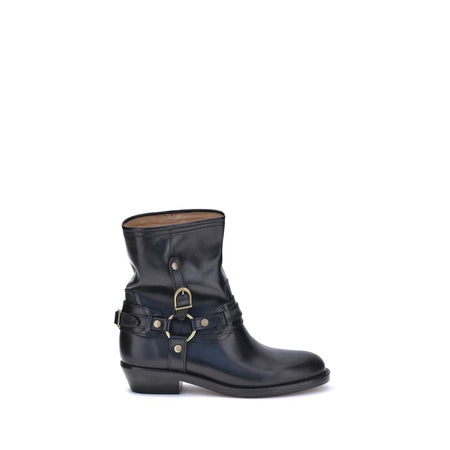 Isabel Marant Black Calf Leather Bos Taurus Ankle Boots