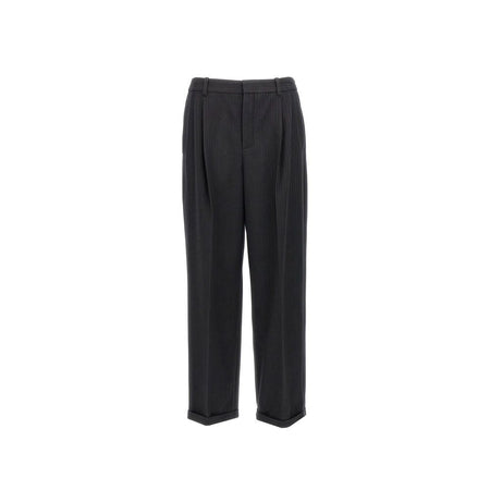 Saint Laurent Cashmere And Wool Flannel 90'S Striped Pants