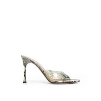 Amina Muaddi Alexa Glass 95 Snake Sandals