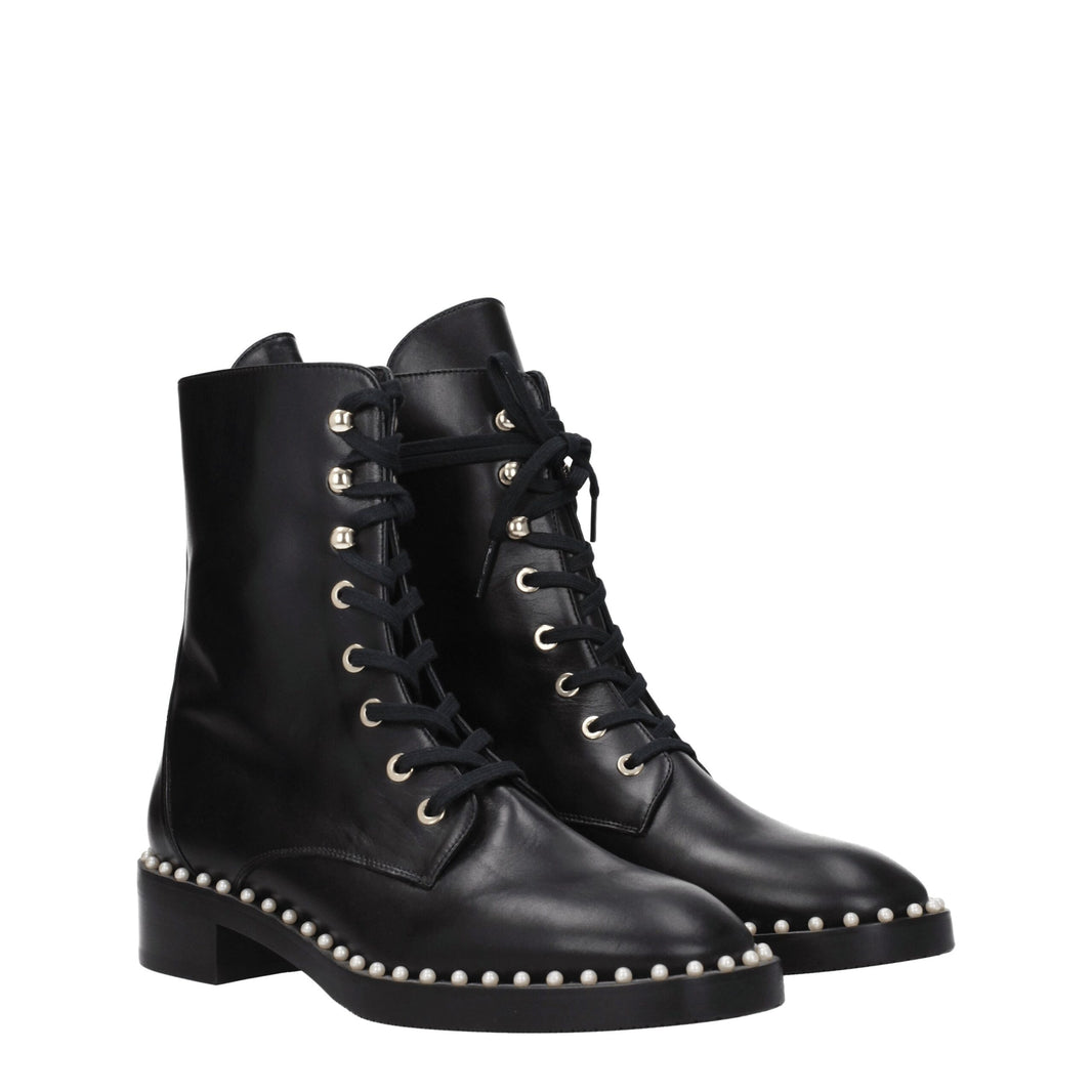 Stuart Weitzman Black Leather Ankle Boots