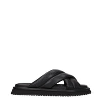 Dolce & Gabbana Black Leather Slippers by Dolce & Gabbana