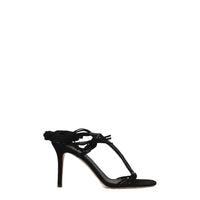Isabel Marant Black Leather Stiletto Heel Sandals