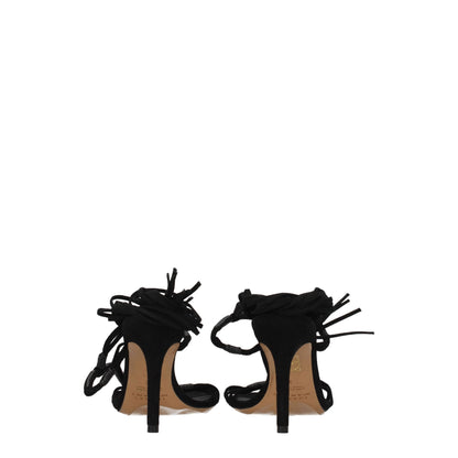 Isabel Marant Black Leather Stiletto Heel Sandals