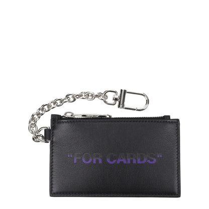 Off-White Black Leather Wallets