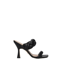 Stuart Weitzman Black Leather Stiletto Heels Sandals