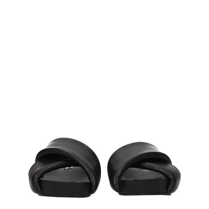 Jil Sander Black Leather Slippers