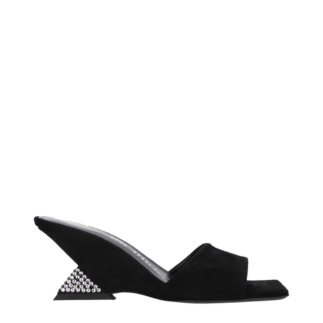 The Attico Black Leather Platforms