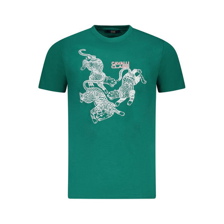 Cavalli Class Green Cotton T-Shirt