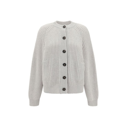 Brunello Cucinelli White Cashmere Cardigan