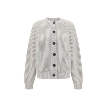 Brunello Cucinelli White Cashmere Cardigan