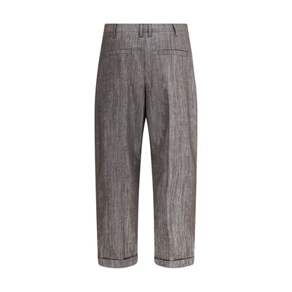 Brunello Cucinelli Brown Polyester Casual Pants