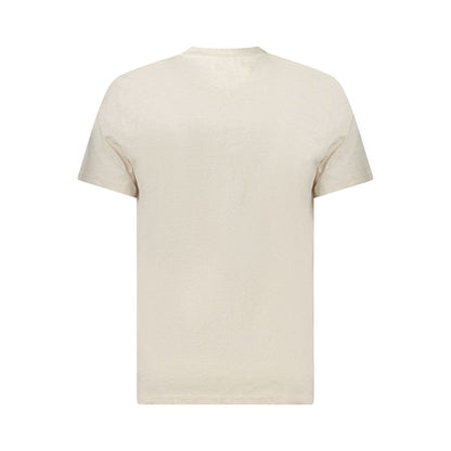 Tommy Hilfiger Beige Cotton Men T-Shirt