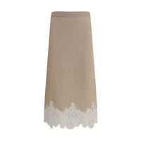 Fabiana Filippi Wool and lace Midi Skirt