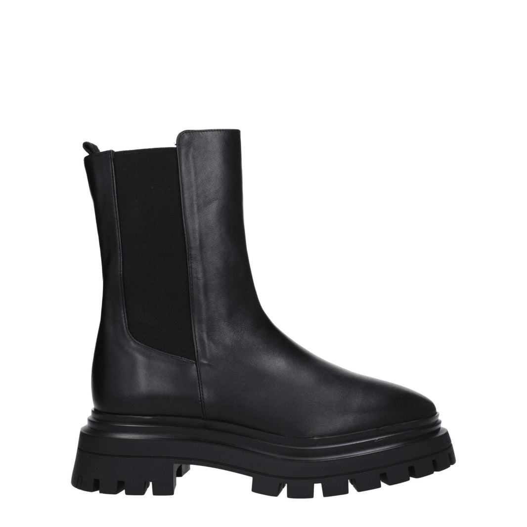 Stuart Weitzman Black Leather Ankle Boots
