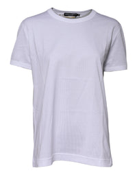 Dolce & Gabbana White Cotton Goodluck 2022 Crew Neck T-shirt