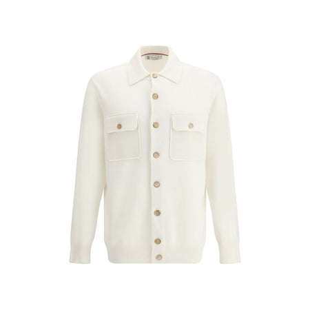 Brunello Cucinelli White Cashmere Cardigan