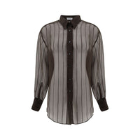 Brunello Cucinelli Brown Silk Blouse