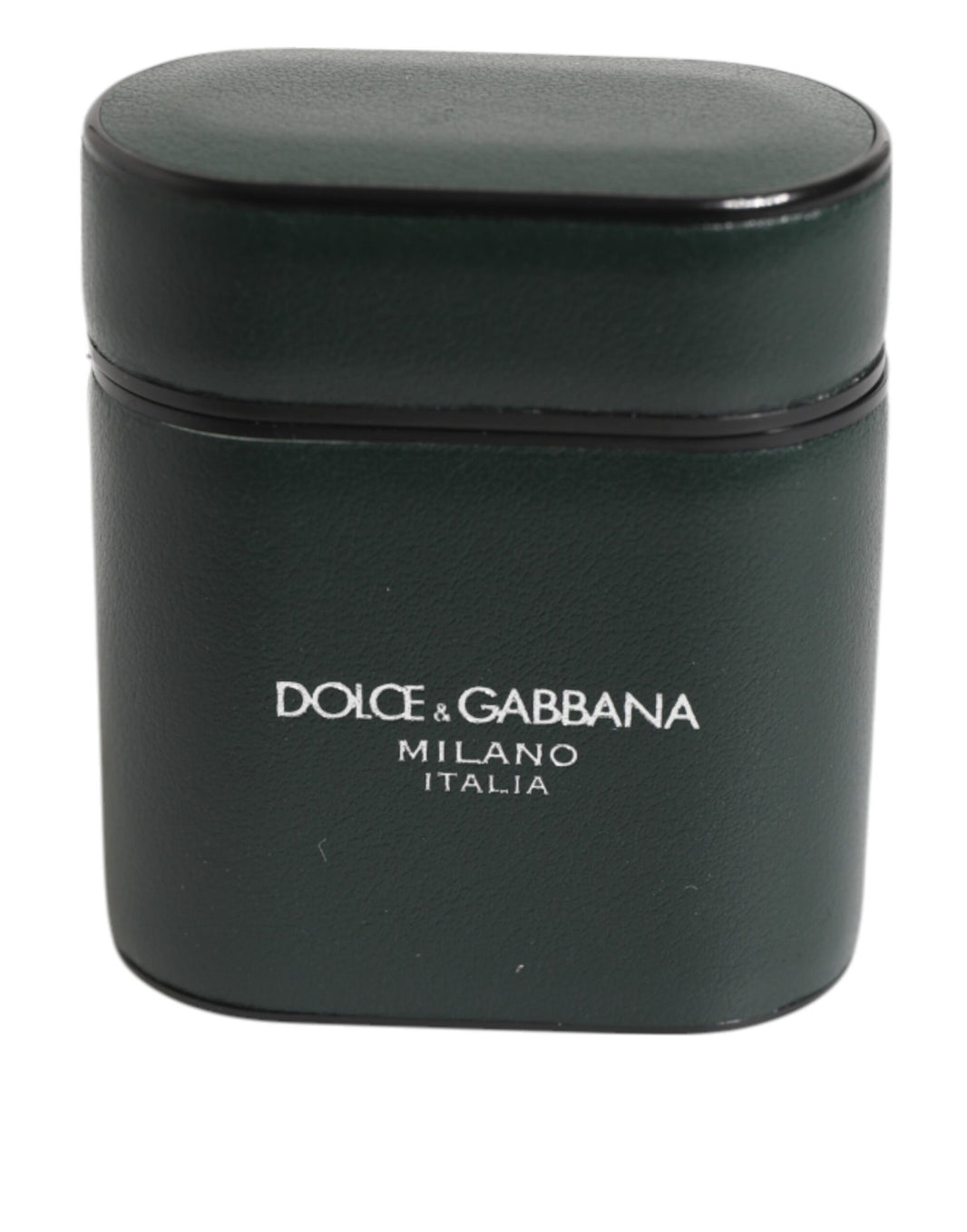 Dolce & Gabbana Black Leather Logo Print Flip Holder Men Airpods Case