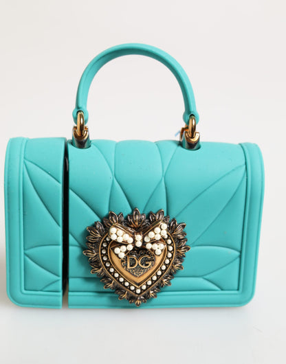 Dolce & Gabbana Turquoise Silicone Devotion Heart Cover Bag Airpods Case
