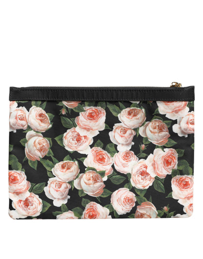 Dolce & Gabbana Multicolor Floral DG Plaque Clutch Women Pouch Borse Bag